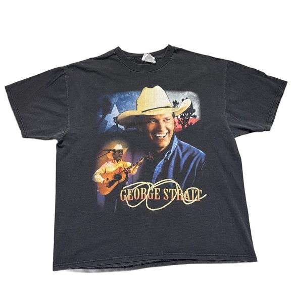 Vintage Other - Vintage George Strait Country Music Concert T Shirt Black